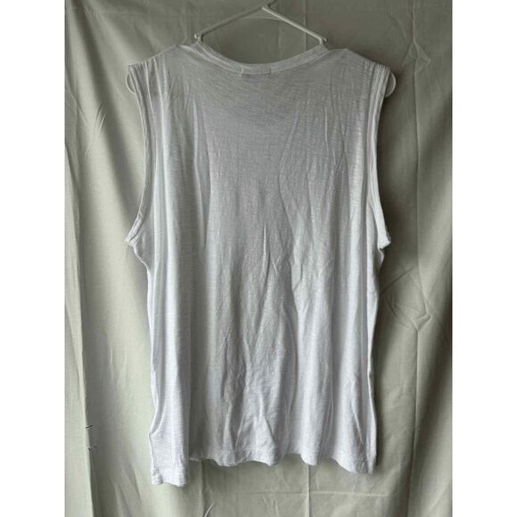 James Perse Sleeveless White Sheer Muscle Tank Size 3 - Picture 2 of 2